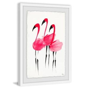 Flush Flamingoes (Framed print) 12 x 18 inch